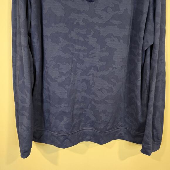 Men's Peter Millar Navy Blue Camo 1/4 Zip Golf Performance Pullover | Size XL - Picture 4 of 8